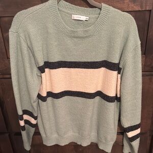 Lush Mint and Cream Striped Sweater